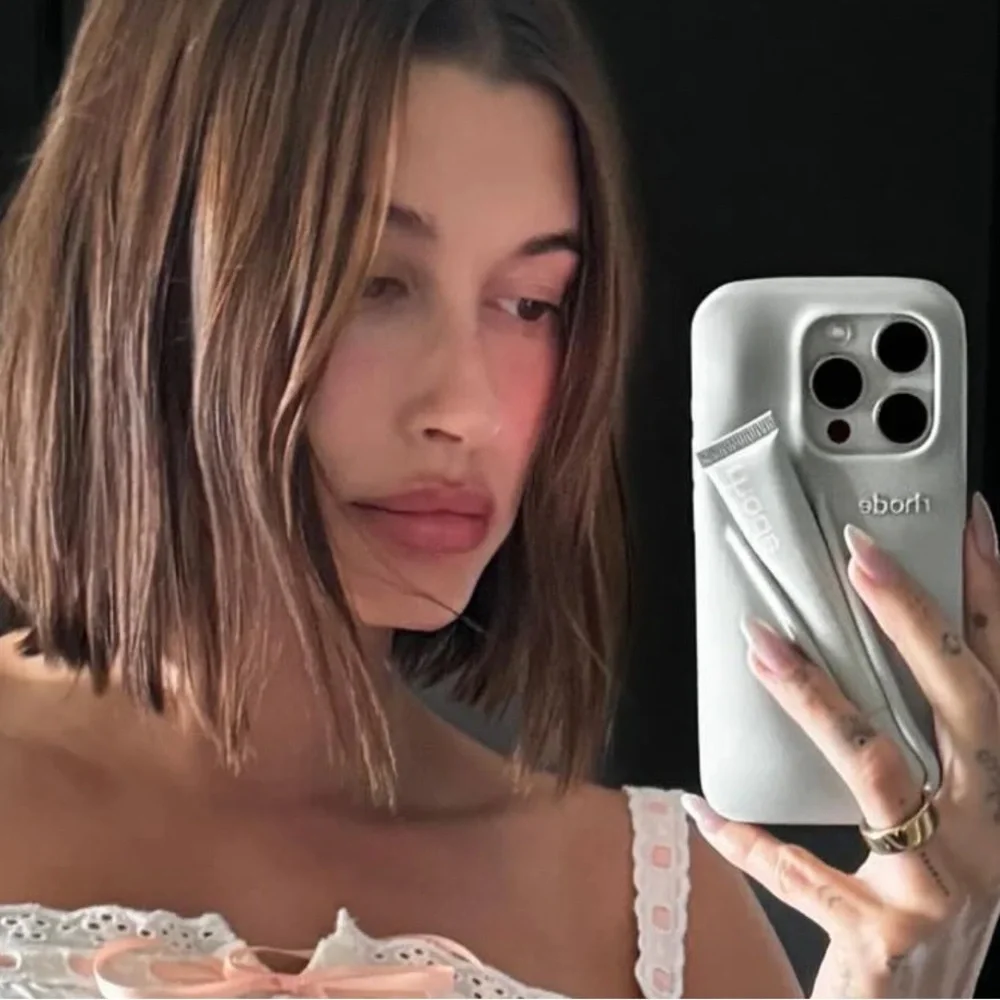 RHODE Silver Silicone iPhone Case with Hand Strap